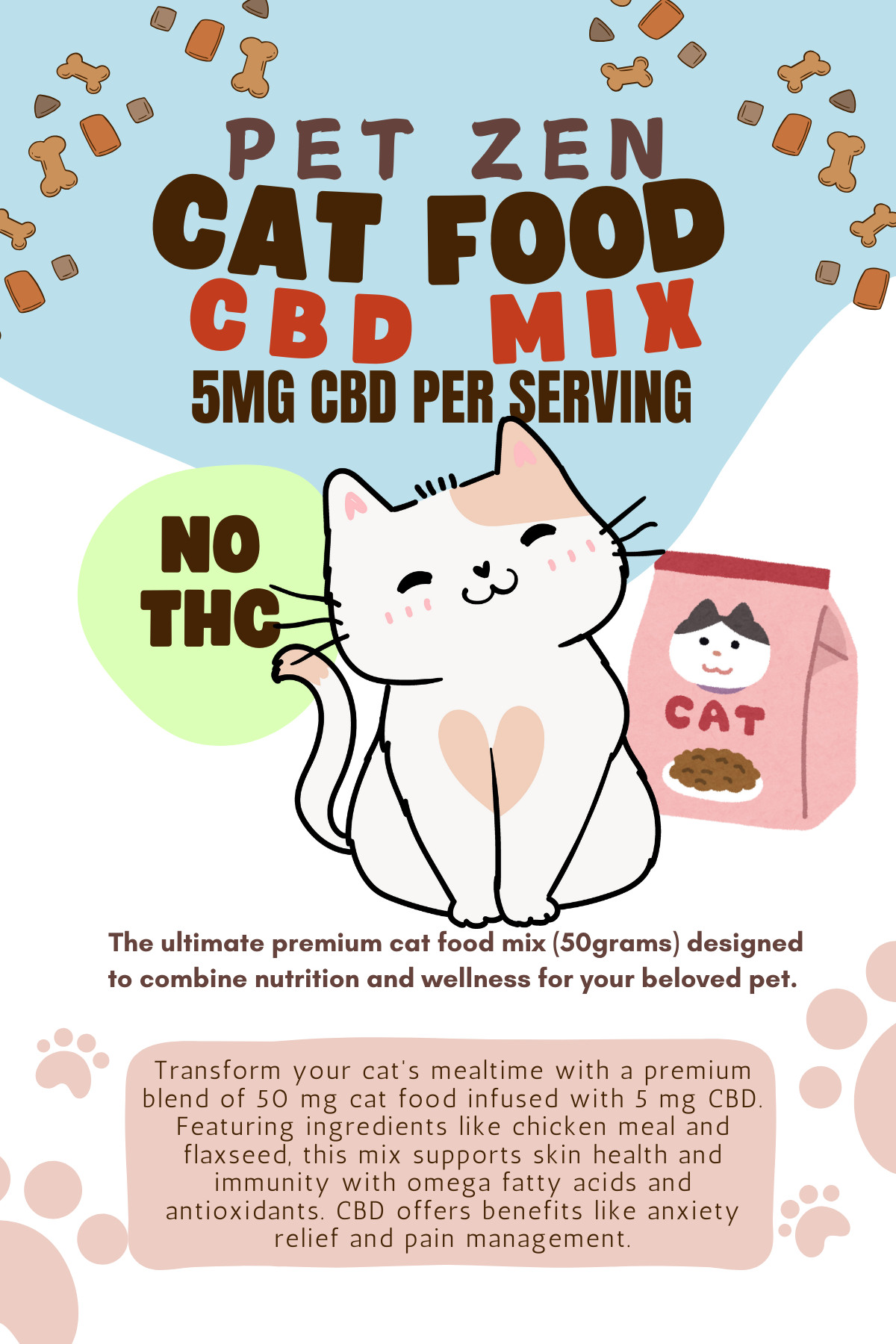 PET ZEN CAT FOOD CBD MIX (5MG CBD)